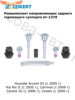 Направляющие суппорта ремкомплект заднего для Hyundai Accent III (с 2005 г), Kia Rio II (с 2005 г), Carnival (с 2006 г)