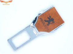 Заглушка ремня безопасности кожаная коричневая Peugeot