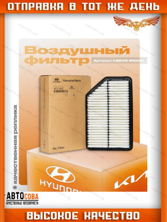 Фильтр возд. Hyundai Solaris IV 10-, Veloster 11-, Accent IV 10-, Kia Soul I,II 11-, Rio III 11-