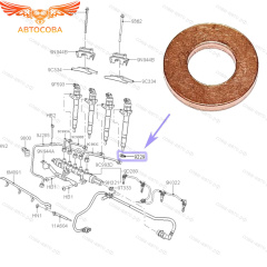 Шайба 4 шт. 6.9x13.9x2) уплотнительная FORD TRANSIT FWD 2.2 TDCI / RWD 2.4 TDCI