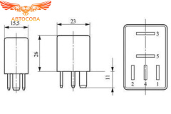 Реле поворотов и др. 5 контактов