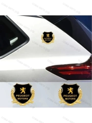 Металлическая эмблема на автомобиль "PEUGEOT" самоклеящаяся