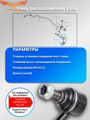 Стойка ZEKKERT стабилизатора 2шт. Nissan X-Trail (T30) 01-