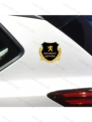Металлическая эмблема на автомобиль "PEUGEOT" самоклеящаяся