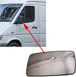 Стекло зеркала левое с пластиком механическое MERCEDES-BENZ SPRINTER 1995-2006