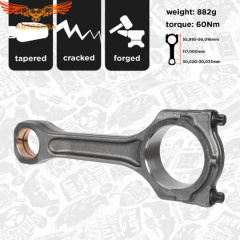 Шатун 1 шт. ДВС Ford 2.0 TD 2000-2006 / 2.2 TD FWD 2006-2014 (втулка 30мм) длинный ( 117 мм ) 1S7Q-6200-CBA