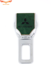 Заглушка ремня безопасности кожаная зеленая Mitsubishi