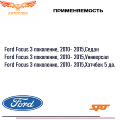 Заглушка переднего бампера Ford Focus III Mk3 2011-2014