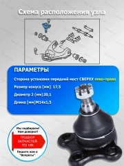 Шаровые опоры Верхняя Hover H2, H3, H5 / Комплект 2 шт.