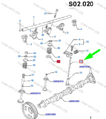 Штага 8 шт. Коромысла для Ford Transit 2.5 D / TD