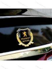 Металлическая эмблема на автомобиль "PEUGEOT" самоклеящаяся