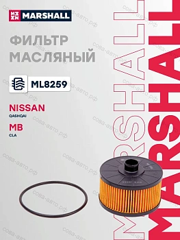 Фильтр масляный Mercedes-Benz A-CLASS, GLA, Nissan Juke , Micra , PULSAR, Qashqai , Renault Arkana , Duster , Kangoo , Megane