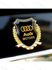 Металлическая эмблема на автомобиль "AUDI" самоклеящаяся
