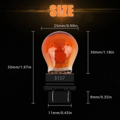Лампочка 10 шт. ЖЕЛТАЯ 3157NA P27/7W P277W  2 нитевая USA
