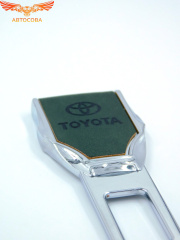 Заглушка ремня безопасности кожаная зеленая Toyota