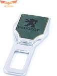Заглушка ремня безопасности кожаная зеленая Peugeot