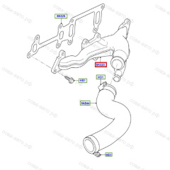 Водяной коллектор Ford Transit 2000- 2.4TD / 3.2TD V-184 / 347 (OTOSAN 6C1Q-8K520-AA)