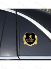Металлическая эмблема на автомобиль "PEUGEOT" самоклеящаяся