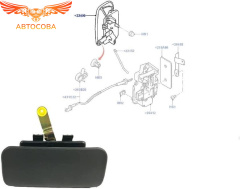 Ручка наружная кабины ЛЕВАЯ Transit 2000-2014 (FOMOCO 4C16-V22401-AA)