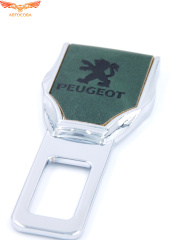 Заглушка ремня безопасности кожаная зеленая Peugeot