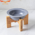 Керамическая миска для кошек серая