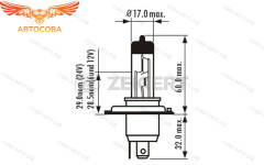 Лампа 1 шт. H4 24V 75 70W P43t