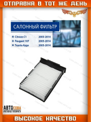 Фильтр салона Citroen C1, Peugeot 107, Toyota Aygo