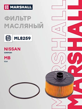 Фильтр масляный Mercedes-Benz A-CLASS, GLA, Nissan Juke , Micra , PULSAR, Qashqai , Renault Arkana , Duster , Kangoo , Megane
