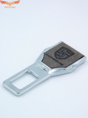 Заглушка ремня безопасности кожаная тёмно-коричневая Porsche