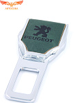 Заглушка ремня безопасности кожаная зеленая Peugeot