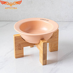 Керамическая миска для кошек оранжевая