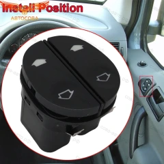 Кнопка стеклоподъемника Connect / Fiesta 96-08 / Fusion / Ka / Puma  LH двойная 8pin (1007910)