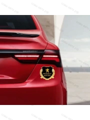 Металлическая эмблема на автомобиль "PEUGEOT" самоклеящаяся