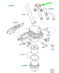 Патрубок от  термостата маслоохладителя Ford TRANSIT 2.4 DI 2006- (1467008)