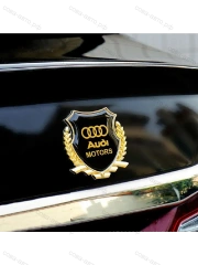 Металлическая эмблема на автомобиль "AUDI" самоклеящаяся