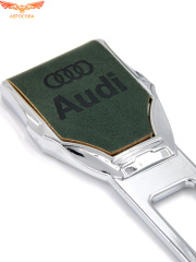 Заглушка ремня безопасности кожаная зеленая AUDI