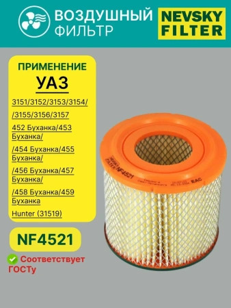Фильтр воздушный ЗиЛ 5301 Бычок (внутренний ДТ75М-1109560-01А ФП207.1-00)