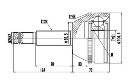 Transit 2006-2014 2.2 TD шрус наружный (28x31 внутр)