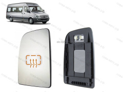 Стекло ВЕРХНЕЕ ПОД ПРЯМОУГОЛЬНИК зеркала ПРАВОЕ электрическое Mercedes SPRINTER 2006->
