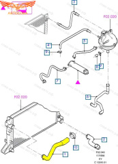 Верхний патрубок радиатора Ford Transit 1986-2000 2.5D / TD без кондиционера