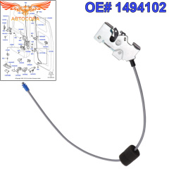 Механизм замка задней двери нижн. левый с (ручкой + тросик) Transit 2000-2013 V184 / V347