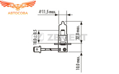 Лампа 2шт.  H3 12V 55W Pk22s