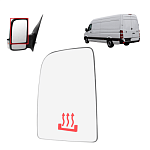 Стекло ВЕРХНЕЕ ПОД ПРЯМОГОЛЬНИК зеркала ЛЕВОЕ электрическое Mercedes SPRINTER 2006->