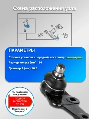 Шаровые опоры Ford Focus 1 / Комплект 2 шт.