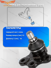 Шаровые 2 шт. ZEKKERT опоры Opel Meriva A Передние, Слева, Справа