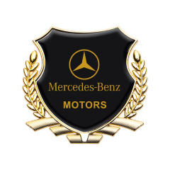 Металлическая эмблема на автомобиль "Mercedes-Benz" самоклеящаяся