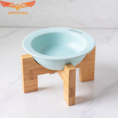 Керамическая миска для кошек голубая