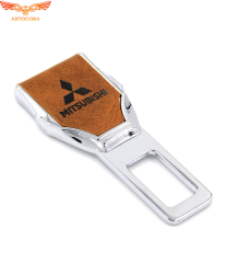 Заглушка ремня безопасности кожаная коричневая Mitsubishi