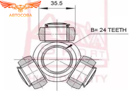 Трехшип Focus II / CMAX 2003->  (24 шл. d=35.5mm) (1S4W 3W007 AA)