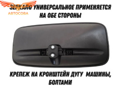 Зеркало боковое основное сферическое с подогревом 24V 443х215